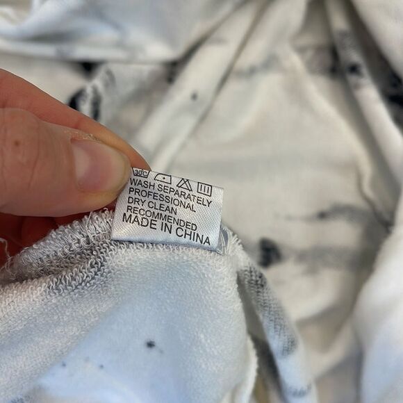 Tye Dye Blue/White Hooded Sweatshirt and Short Matching Set (S/M) - Picture 12 of 14